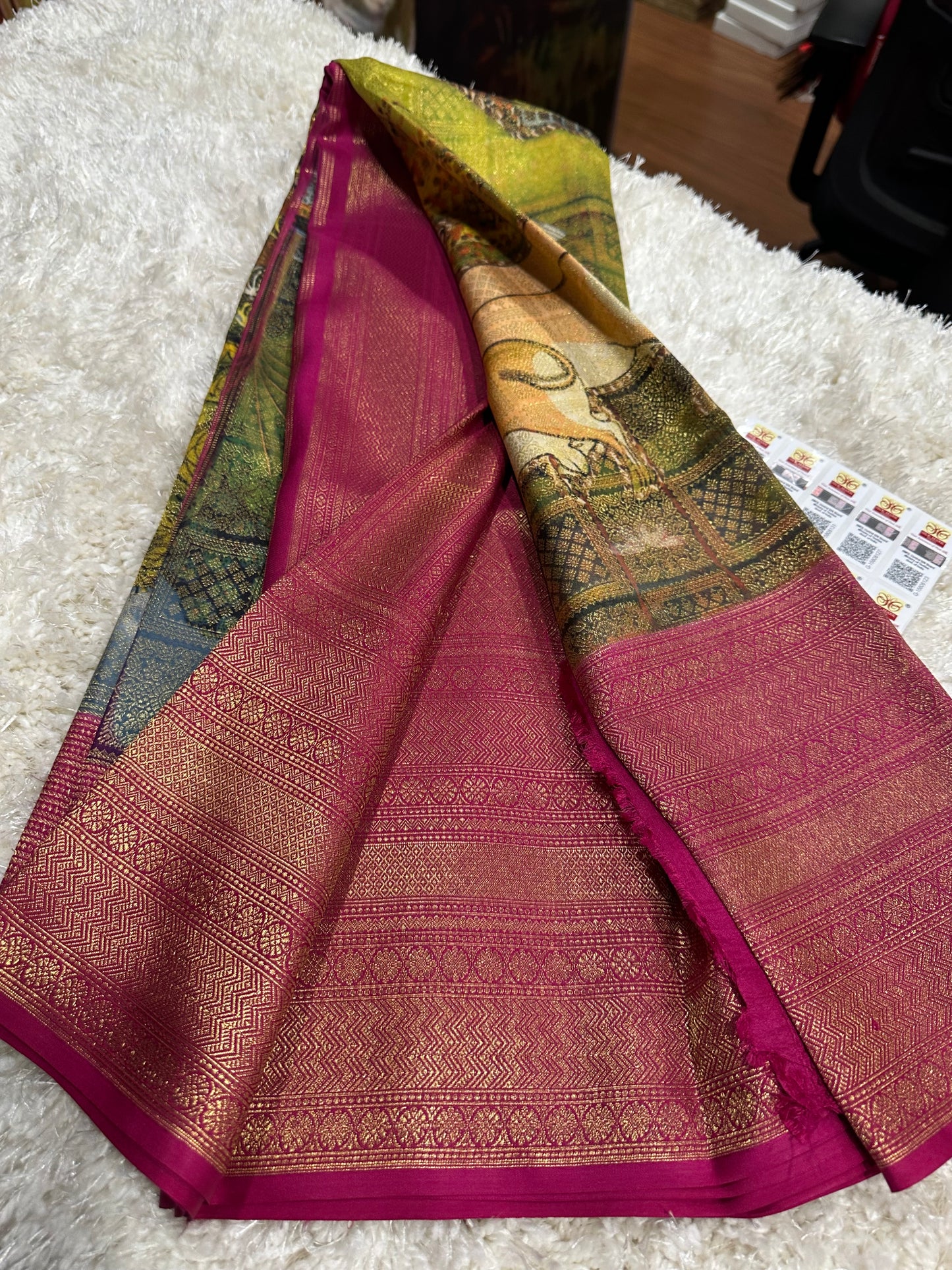 Pure digital print Kanjivaram silk sarees