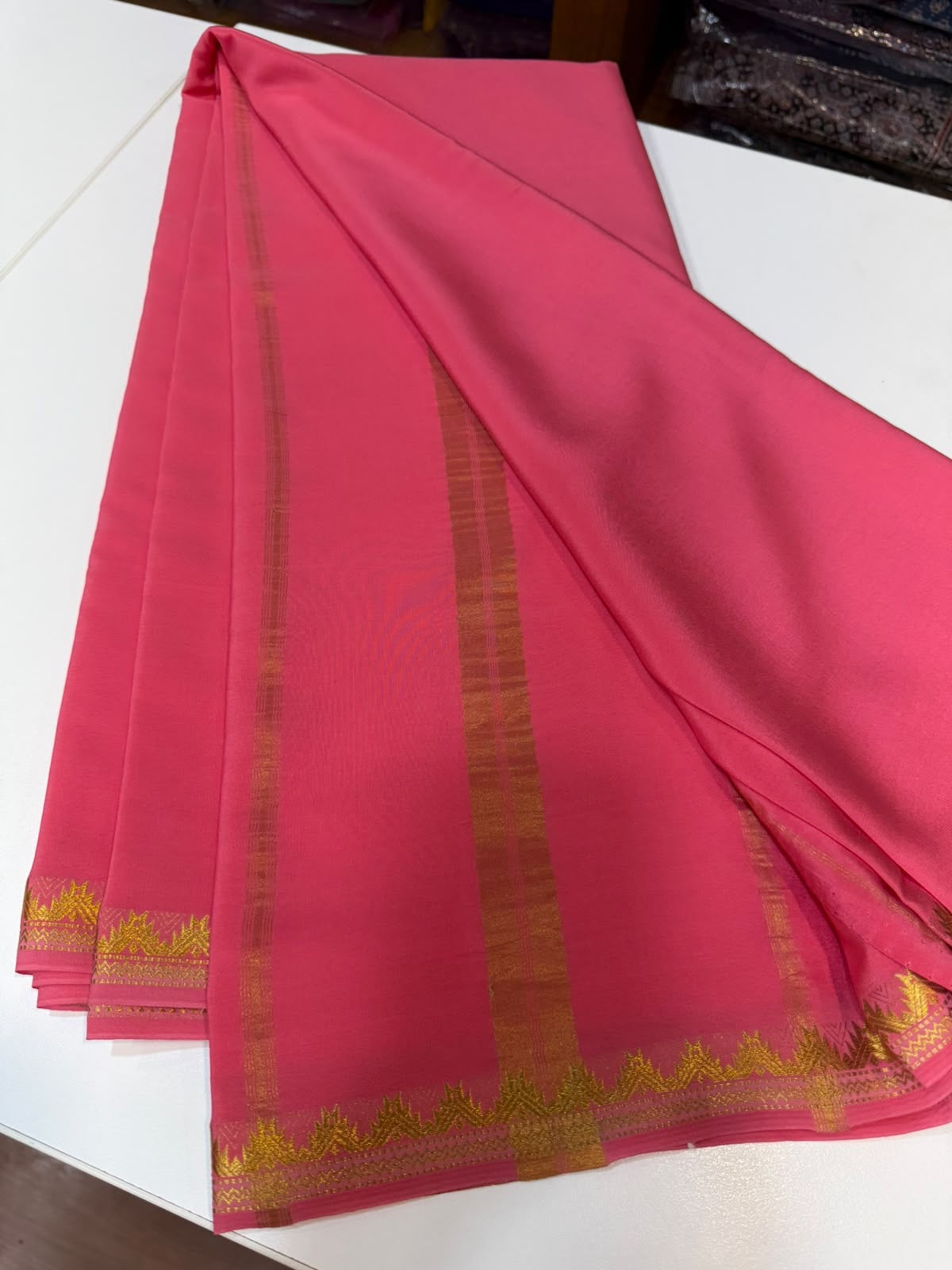 Mysore silk sarees gold lace pattern