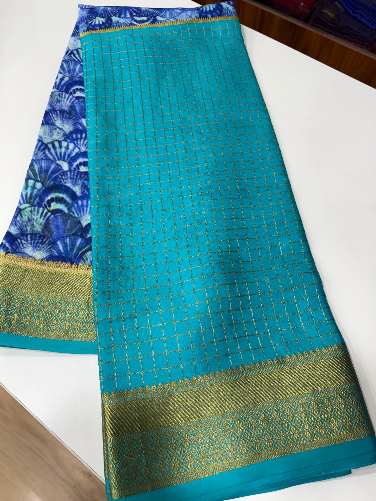 Printed Mysore silk saree