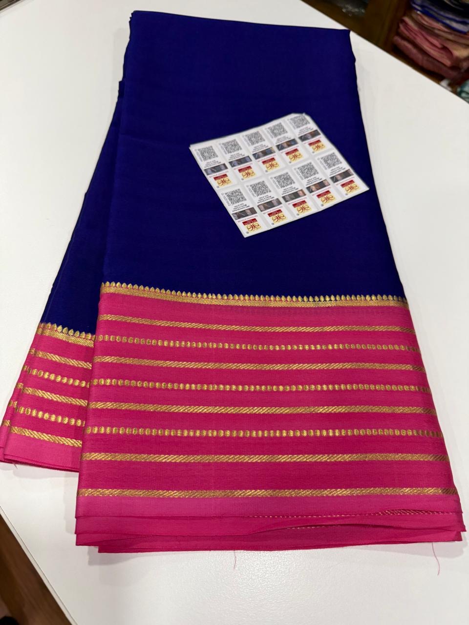 Mysore silk sarees contrast pattern
