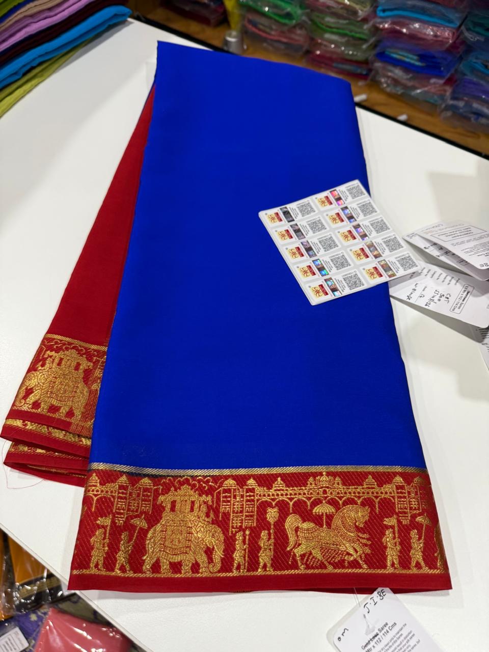 Mysore silk sarees golden lace pattern