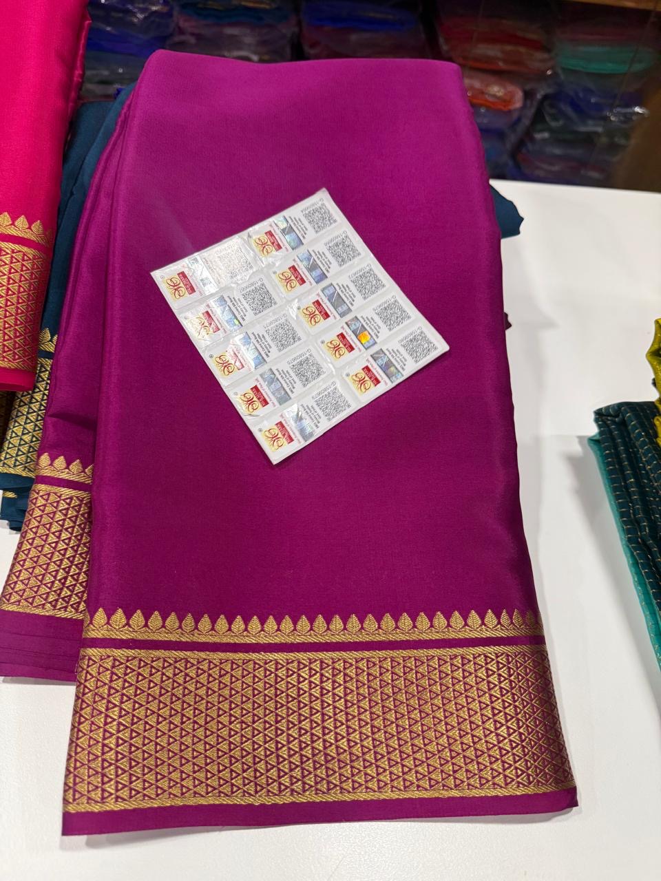 Mysore silk sarees self pattern
