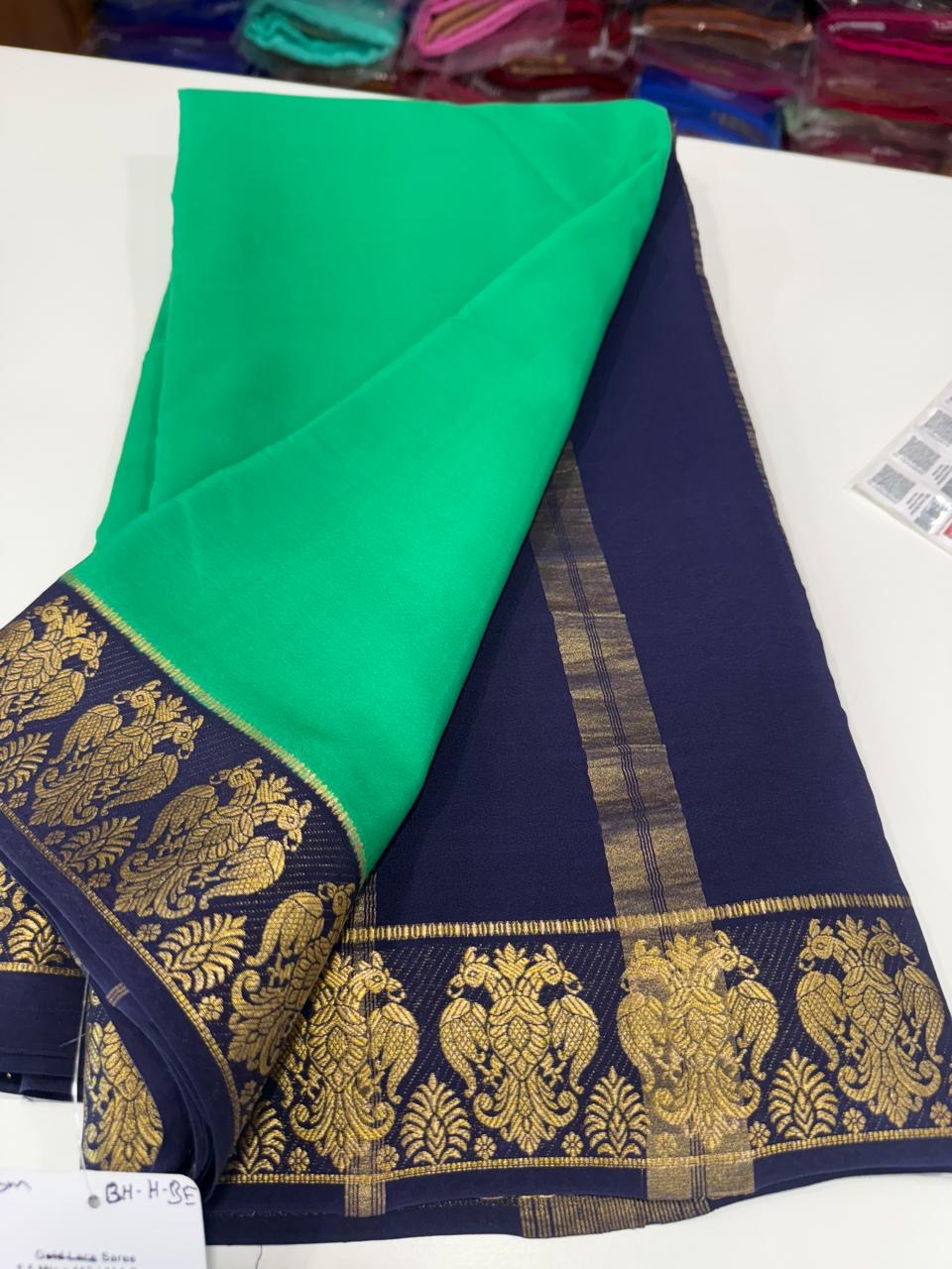 ❤️Traditional border in gold lace Zari Mysore silk sarees ❤️