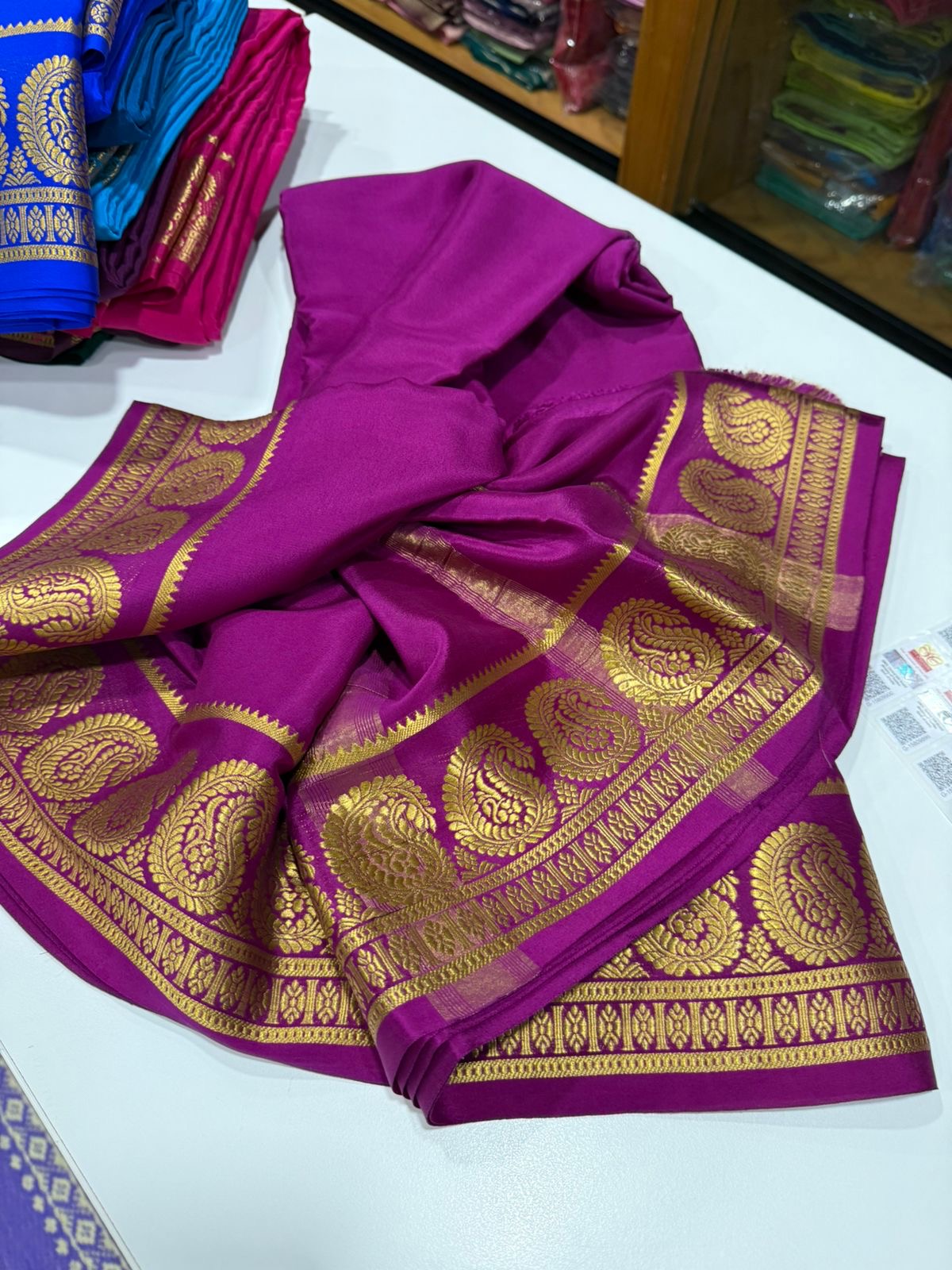 Mysore silk saree Mongo border