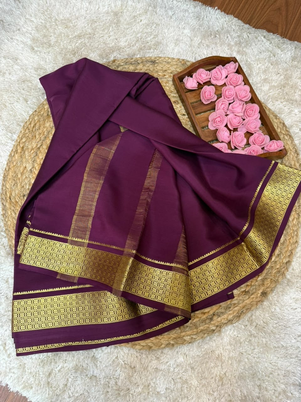 Mysore silk sarees self pattern