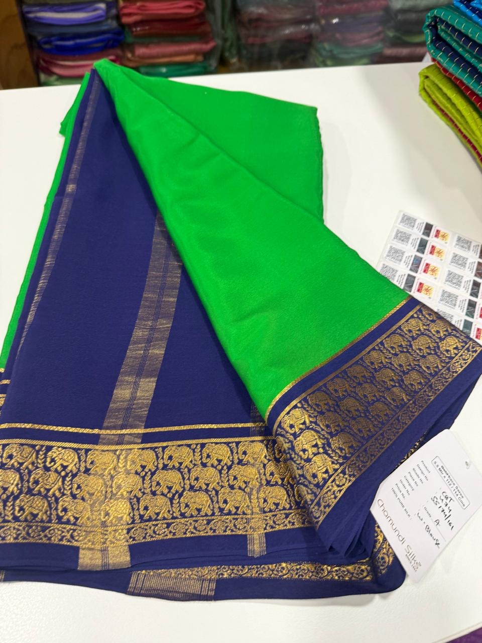 ❤️Traditional border in gold lace Zari Mysore silk sarees ❤️