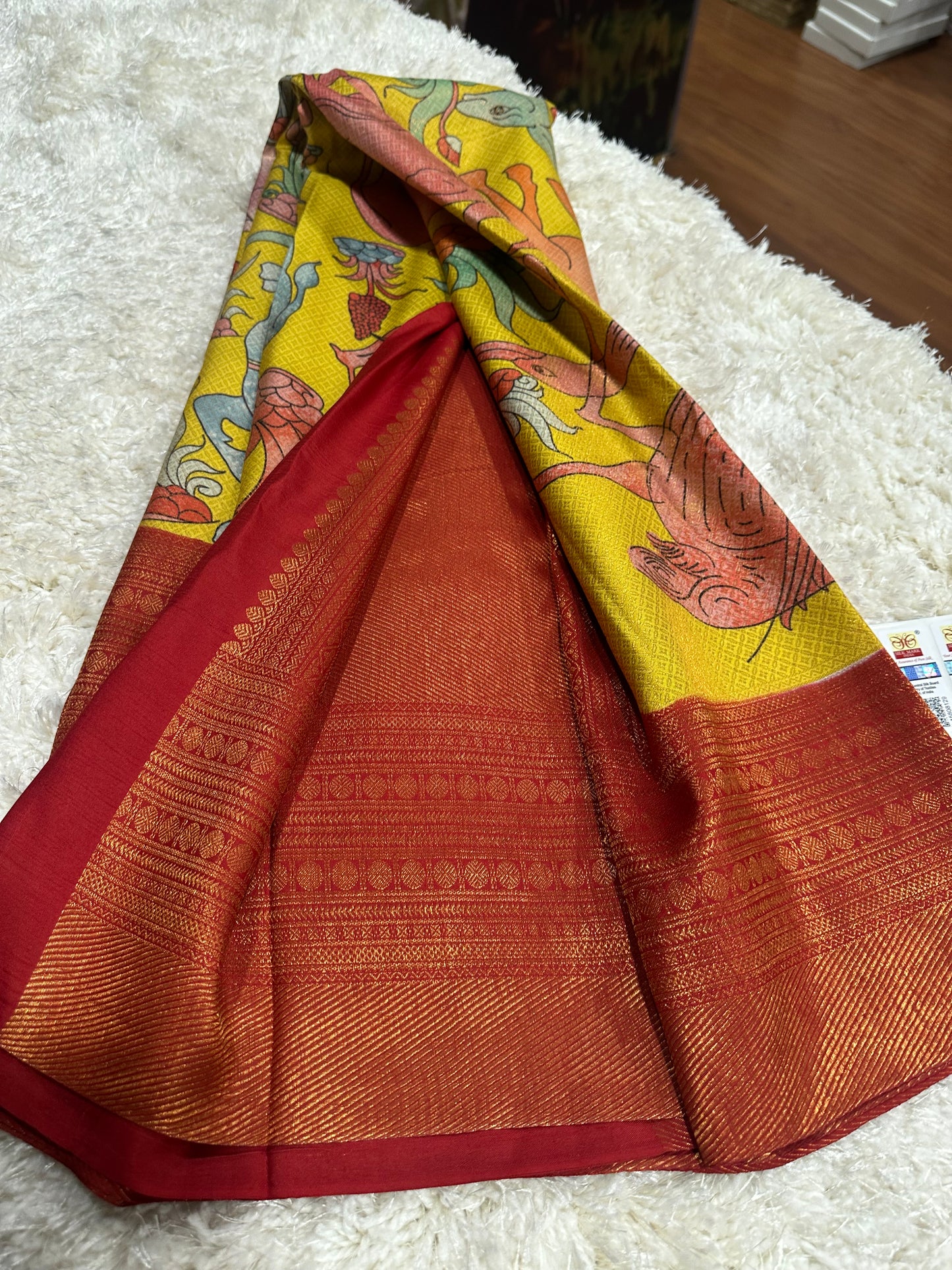 Pure digital print Kanjivaram silk sarees