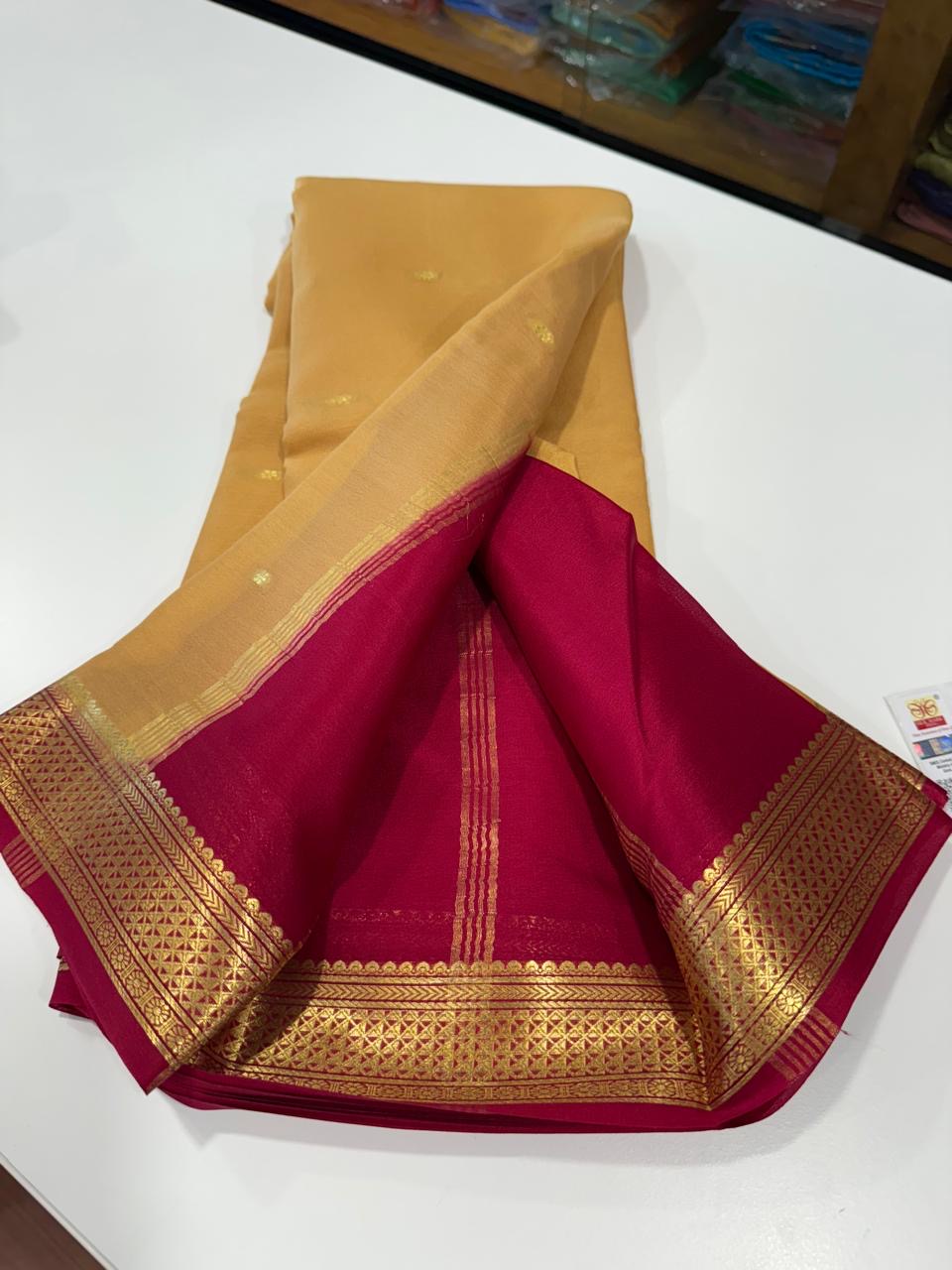 Mysore silk saree light weight pattern