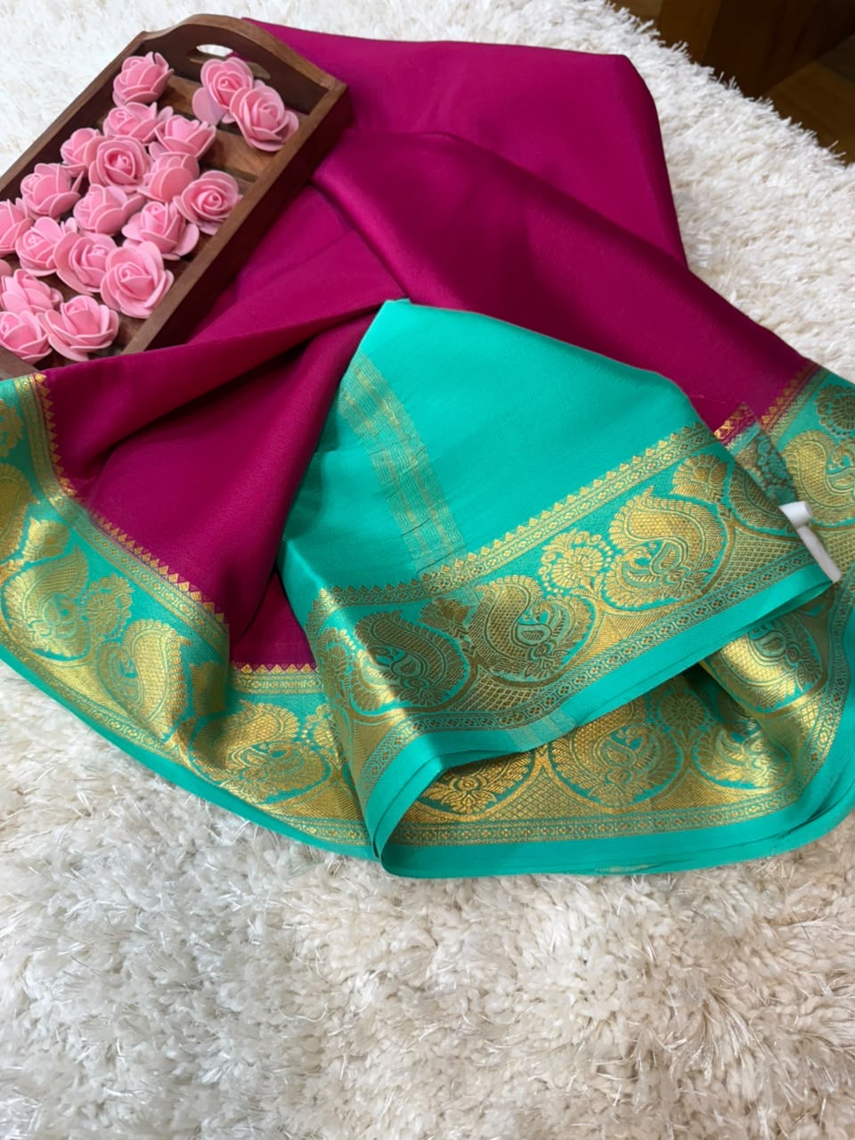 Mysore silk sarees contrast pattern