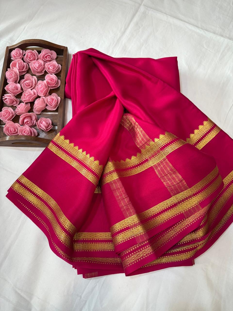 Mysore silk sarees self pattern