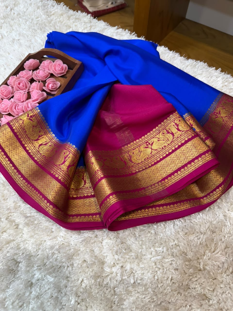 Mysore silk sarees contrast pattern