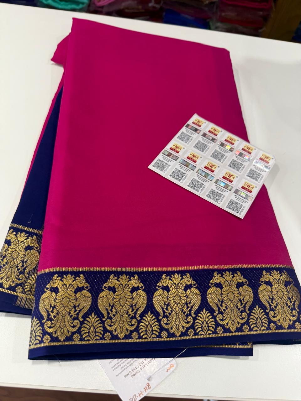 ❤️Traditional border in gold lace Zari Mysore silk sarees ❤️