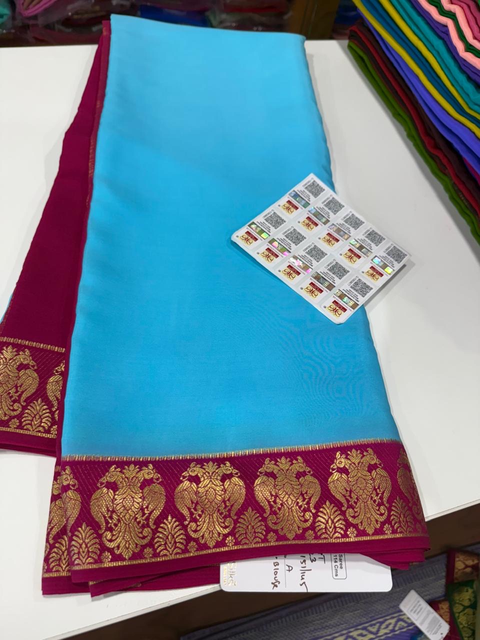 ❤️Traditional border in gold lace Zari Mysore silk sarees ❤️