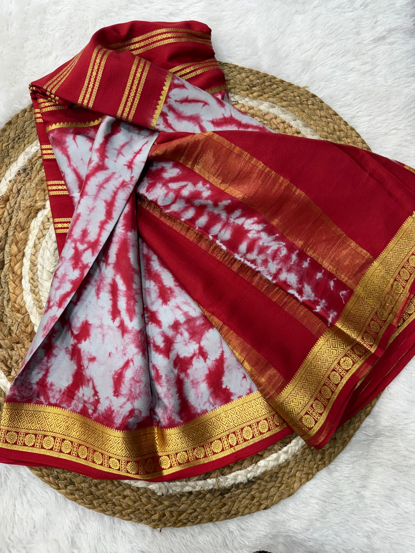 Printed Mysore silk saree