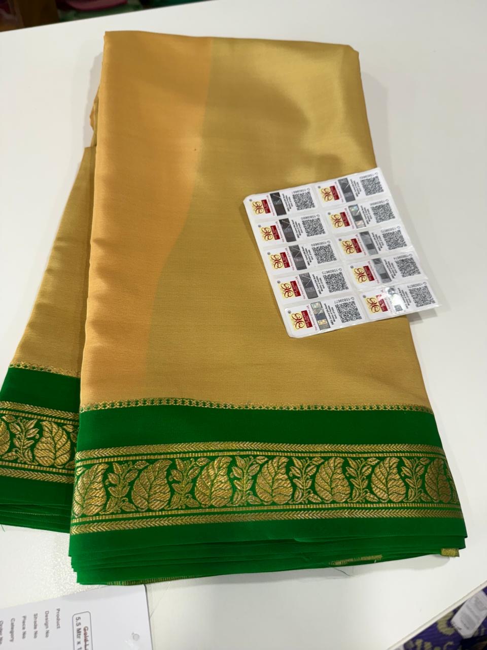 ❤️Traditional border in gold lace Zari Mysore silk sarees ❤️