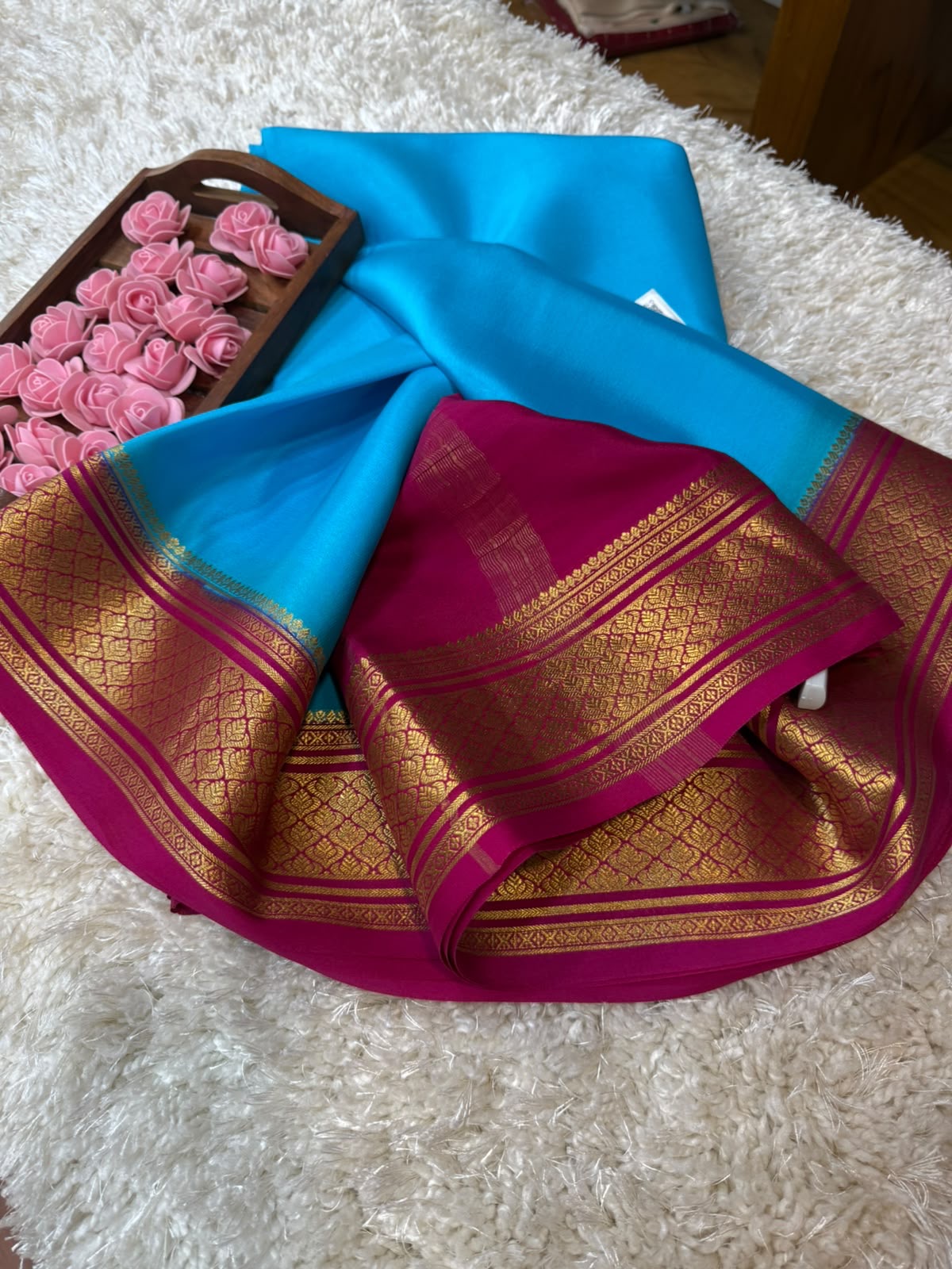 Mysore silk sarees contrast pattern