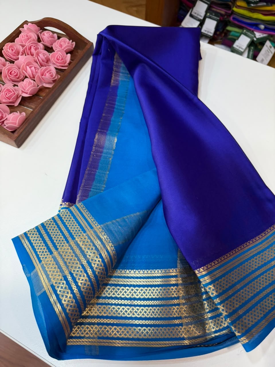 Mysore silk sarees light weight pattern