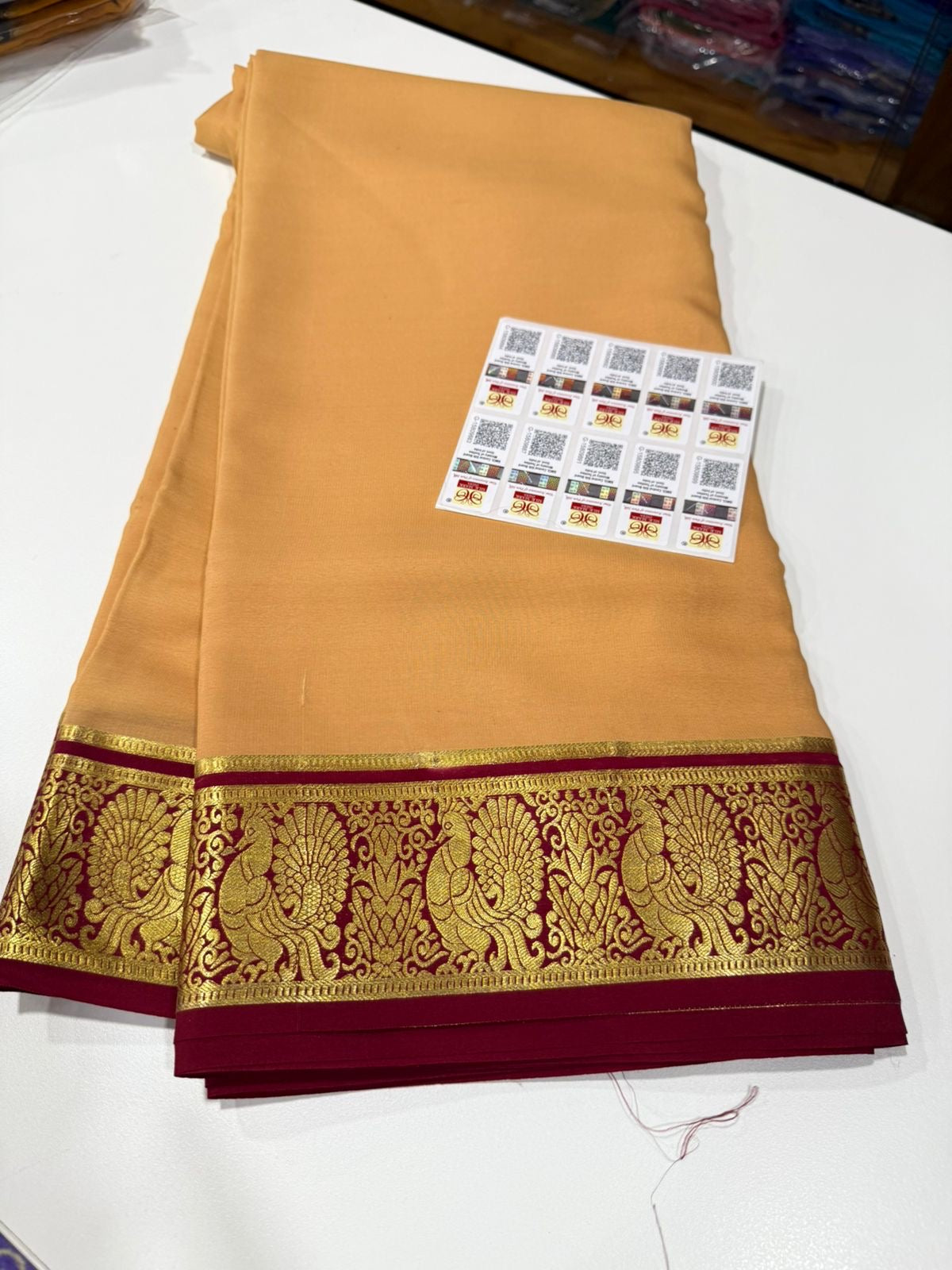 Mysore silk saree contrast pattern