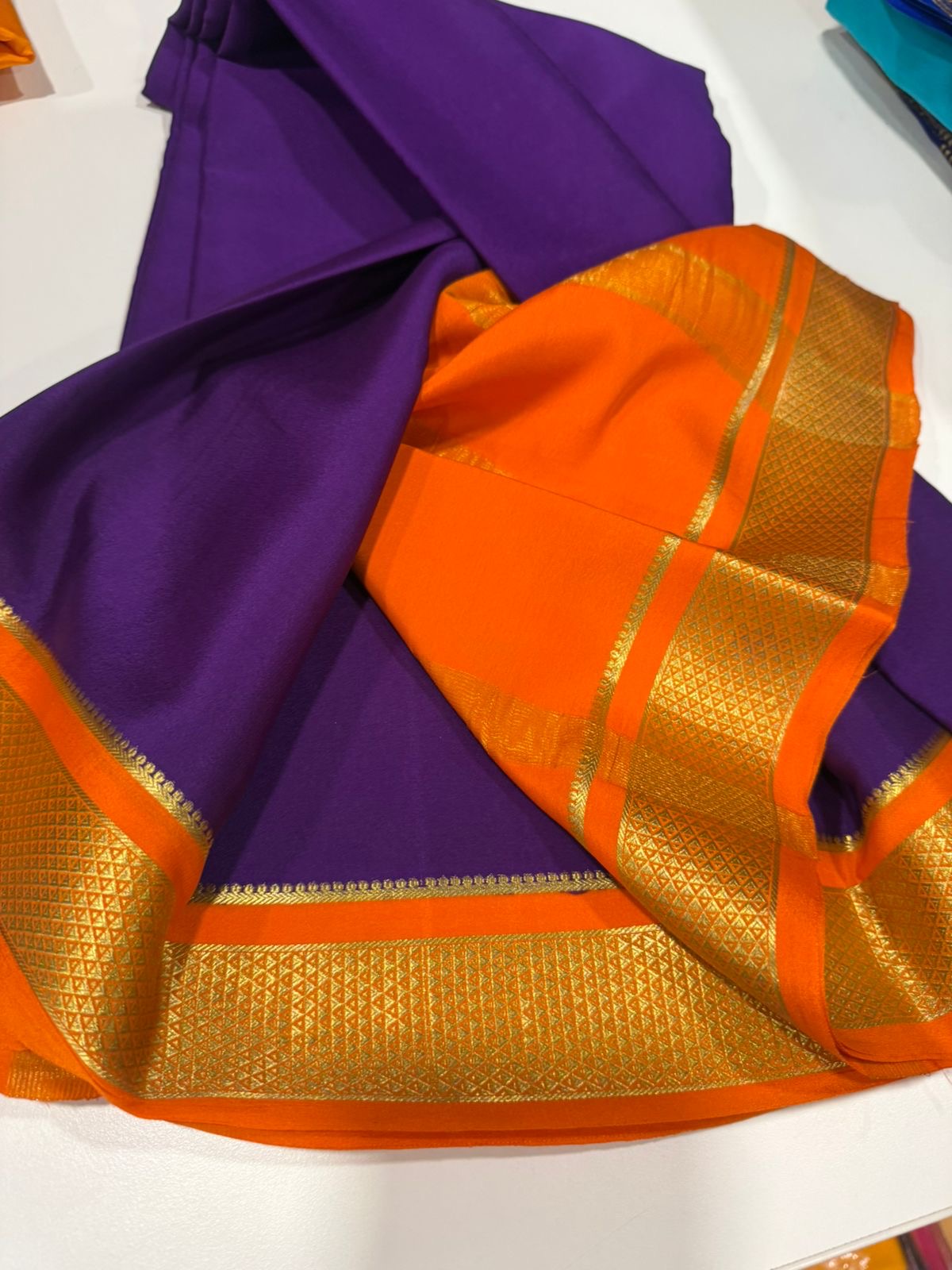 Contrast Mysore silk Saress