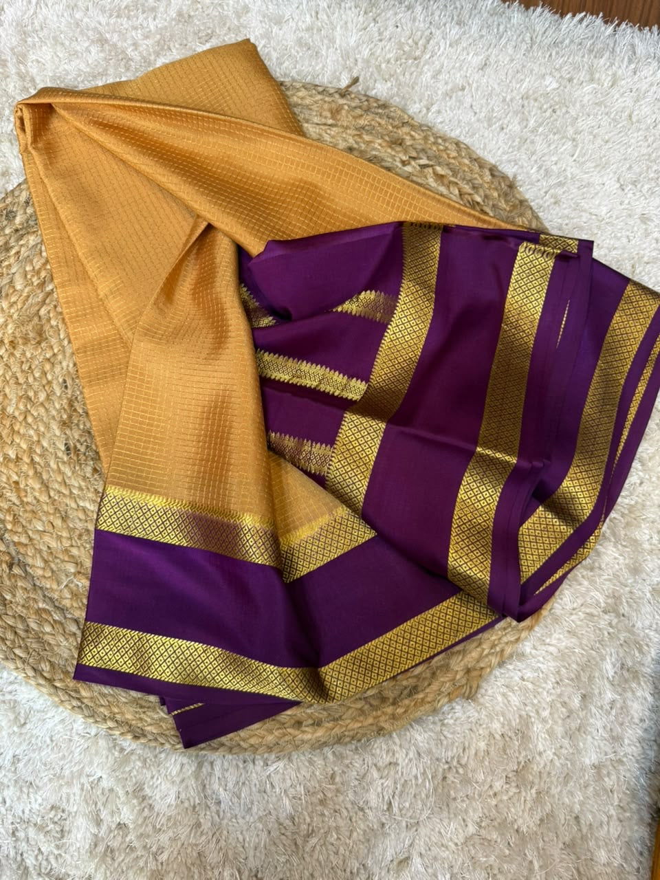 Mysore silk sarees checks pattern