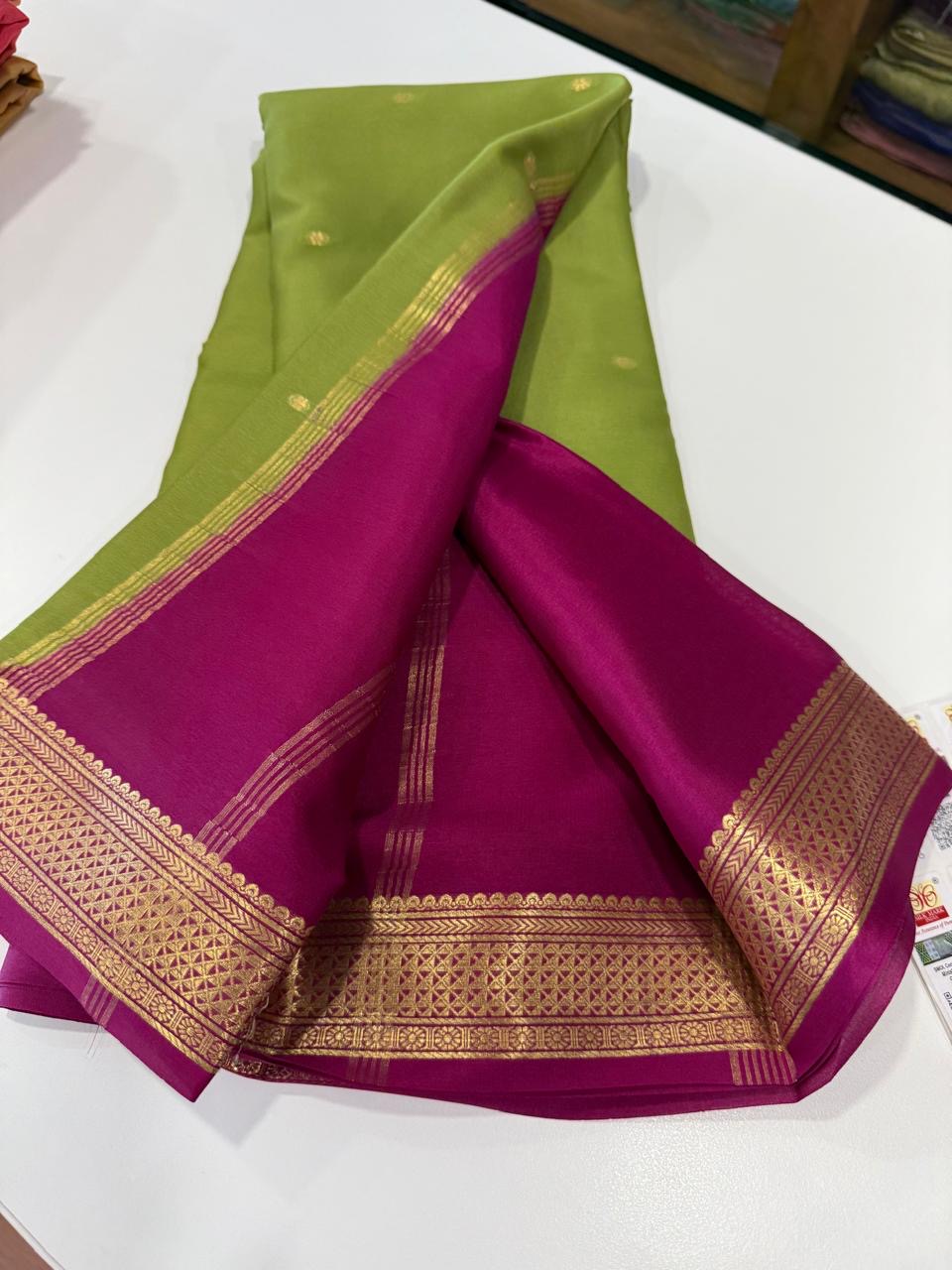 Mysore silk saree light weight pattern