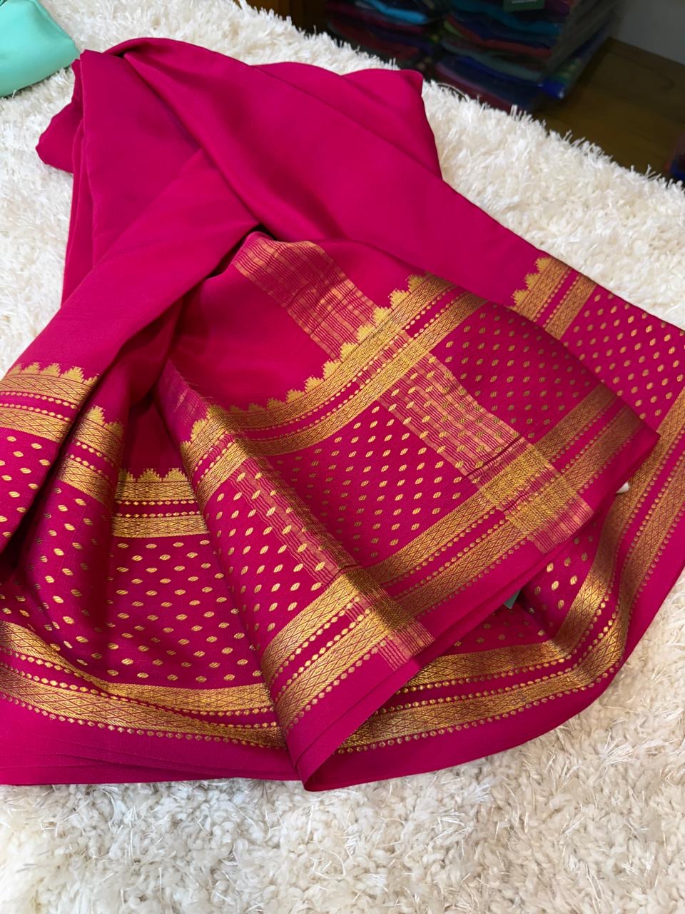 Mysore silk sarees self pattern