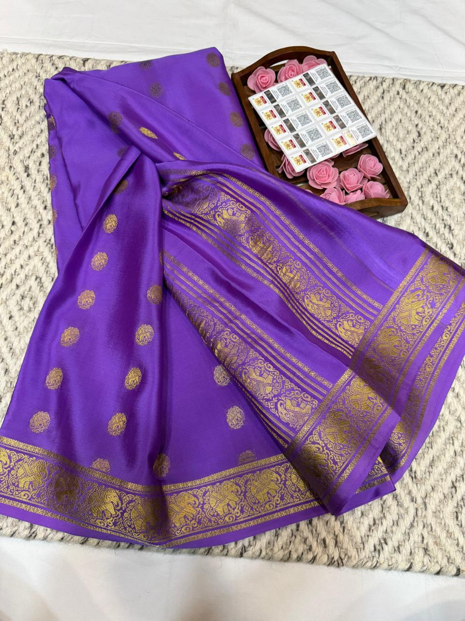 Mysore silk sarees Butta pattern