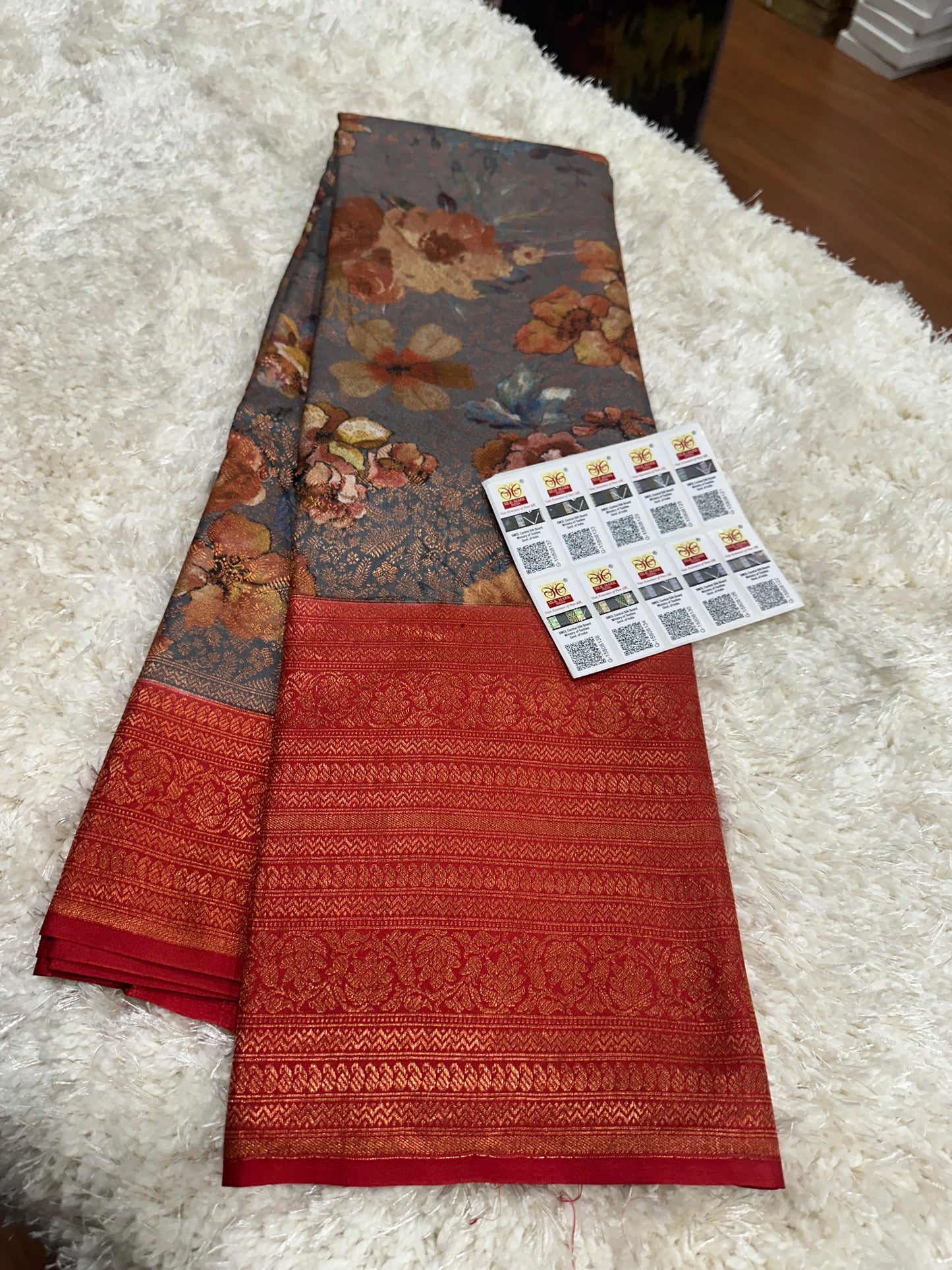 Pure digital print Kanjivaram silk sarees