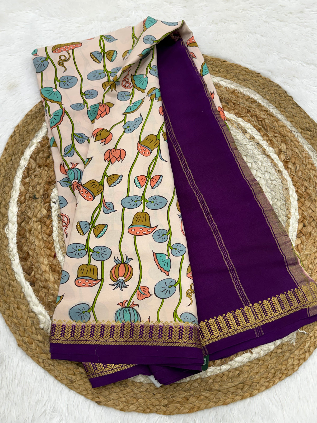 Digital print pure zari