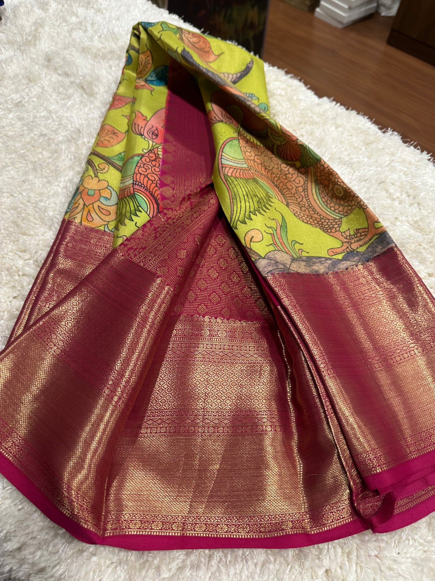 Pure digital print Kanjivaram silk sarees
