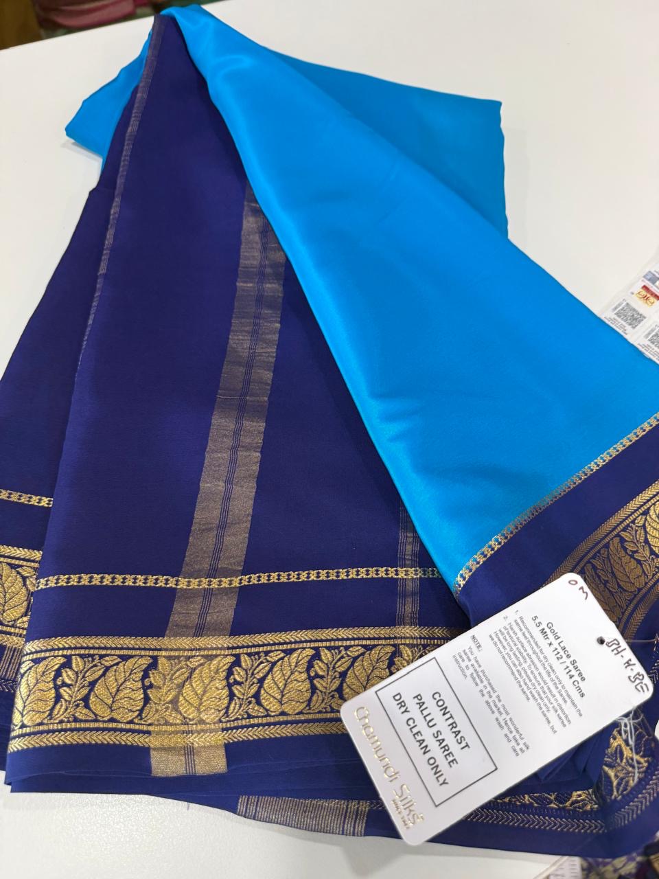 ❤️Traditional border in gold lace Zari Mysore silk sarees ❤️