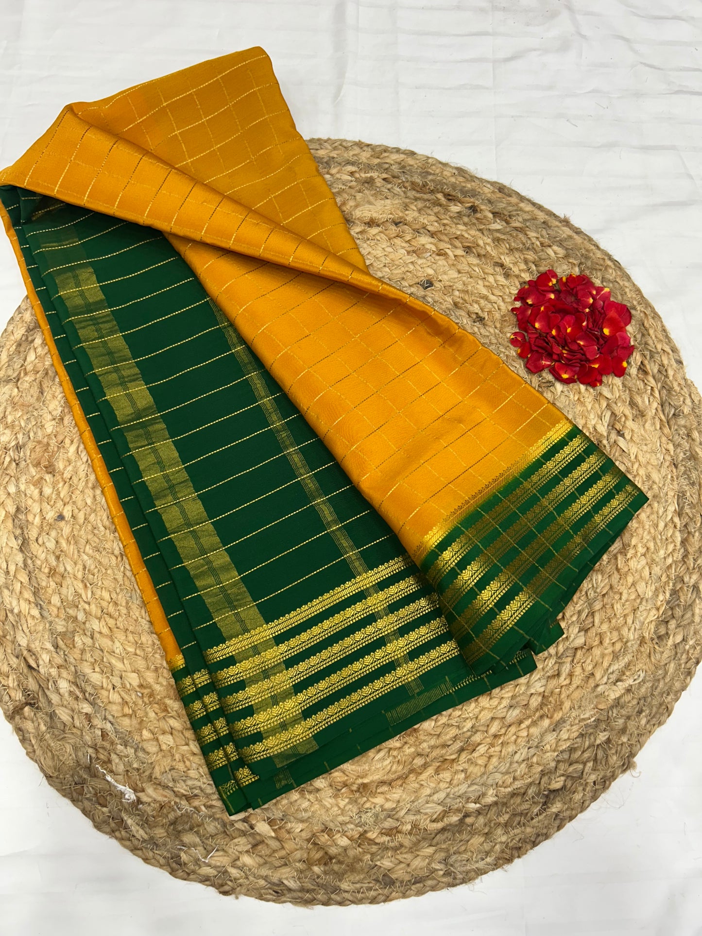 Mysore silk gold lace