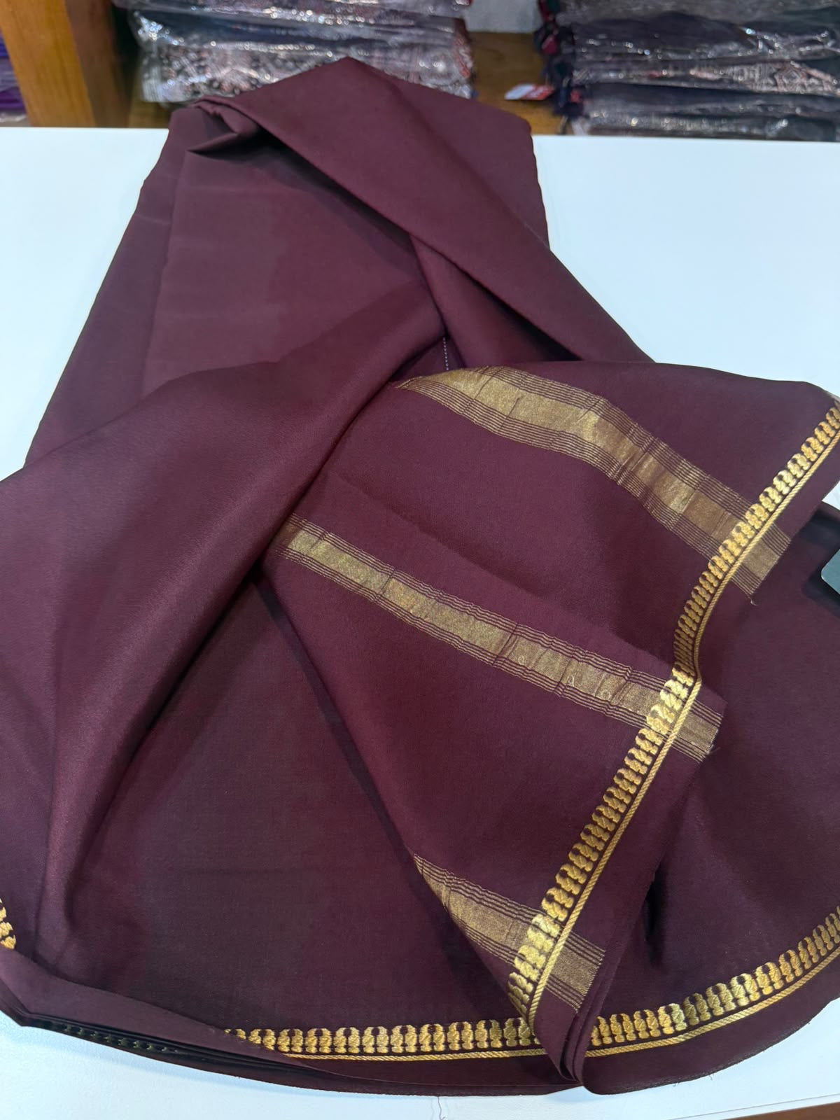 Mysore silk sarees self premium zari pattern