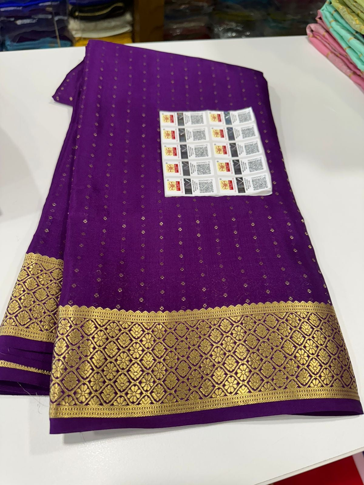 Motif pattern mysore silk sarees