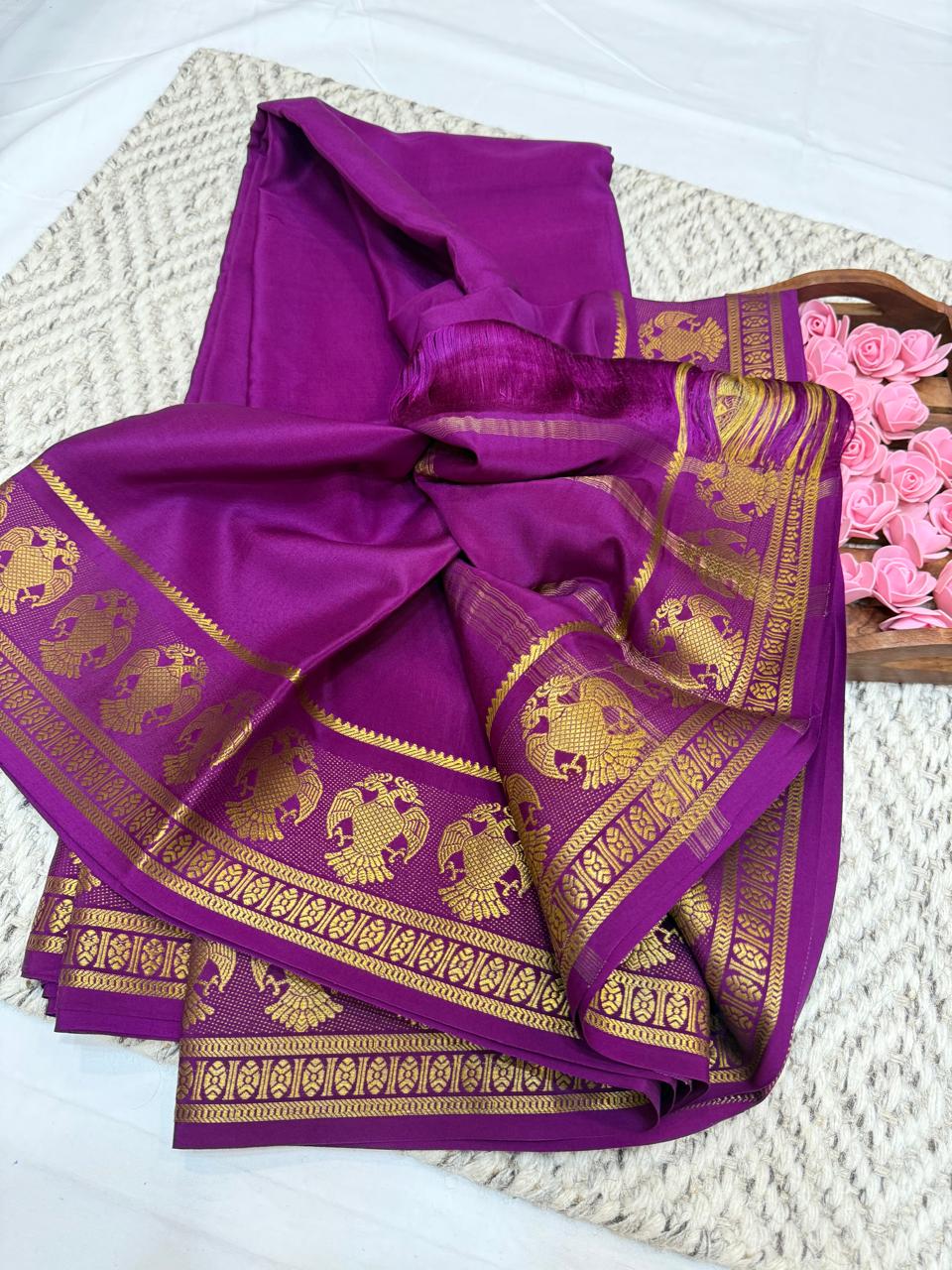 Mysore silk sarees self pattern