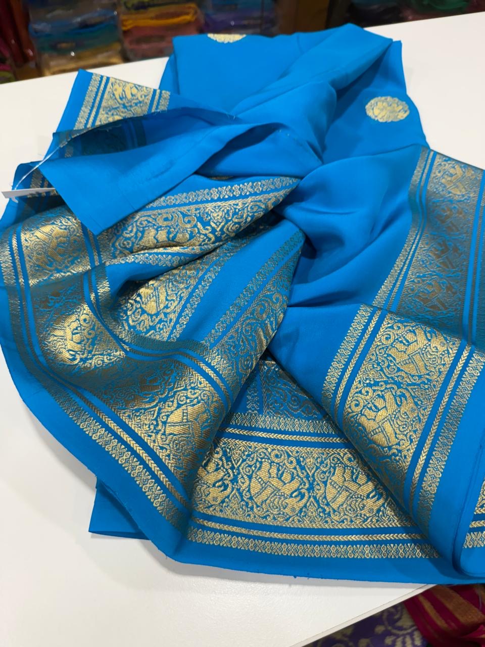 Pure zari mysore silk saree elephant butta