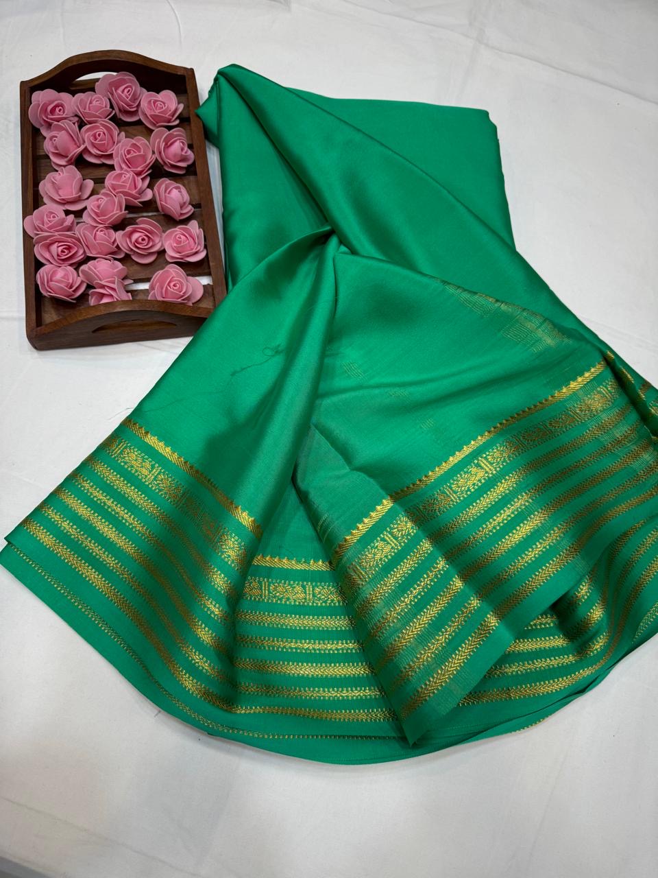 Mysore silk sarees self pattern