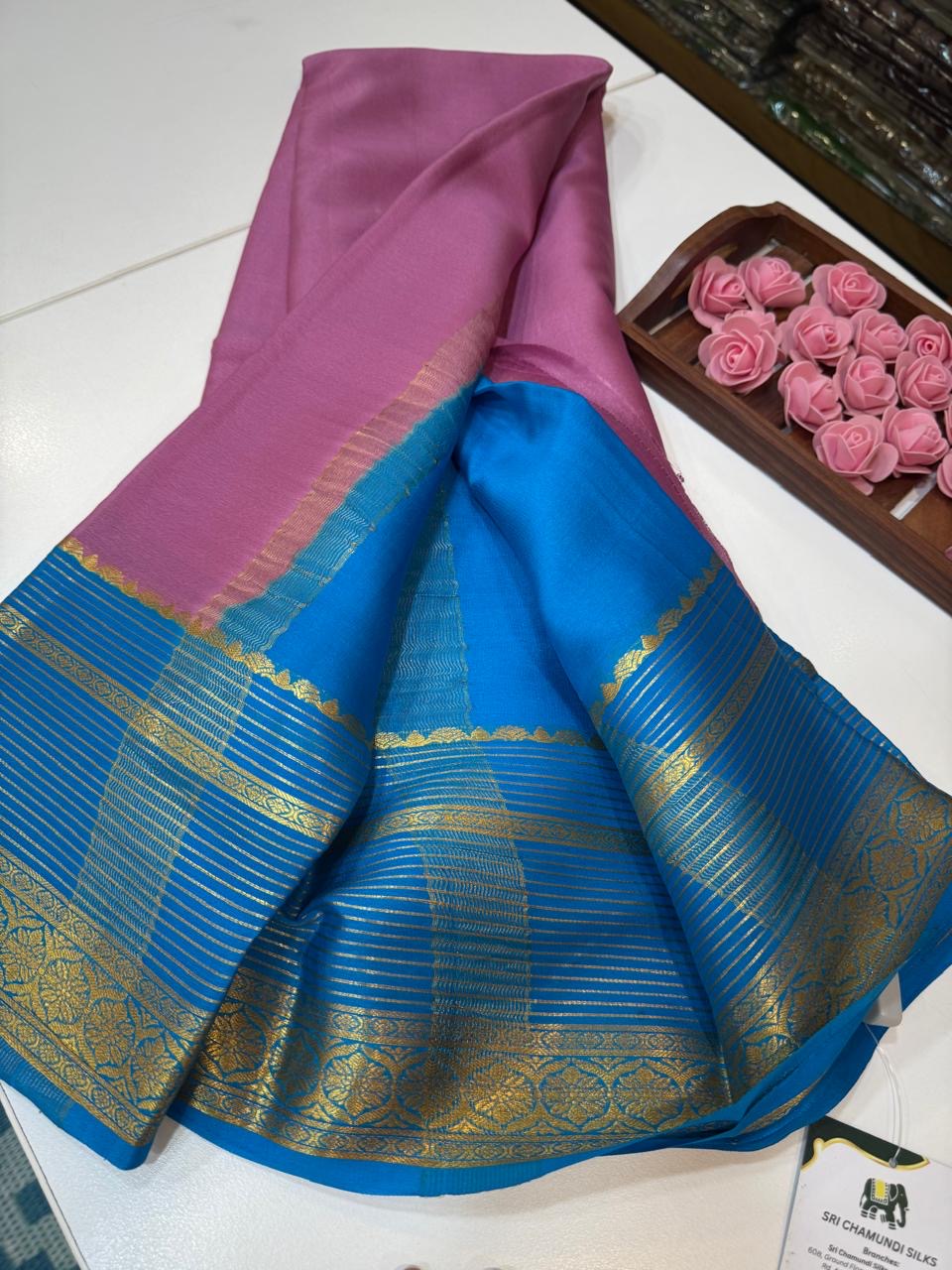 Mysore silk sarees light weight pattern