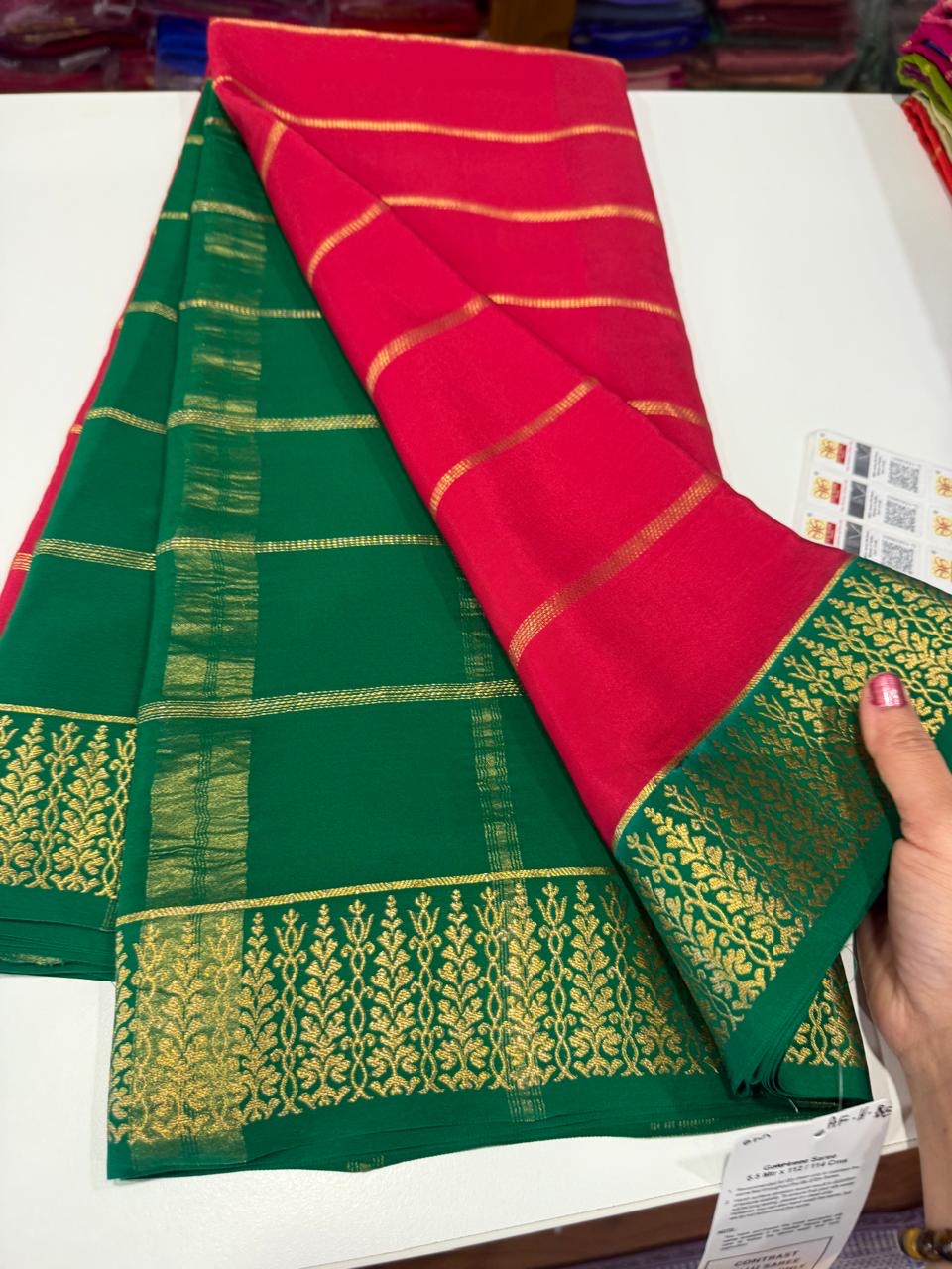 ❤️Traditional border in gold lace Zari Mysore silk sarees ❤️