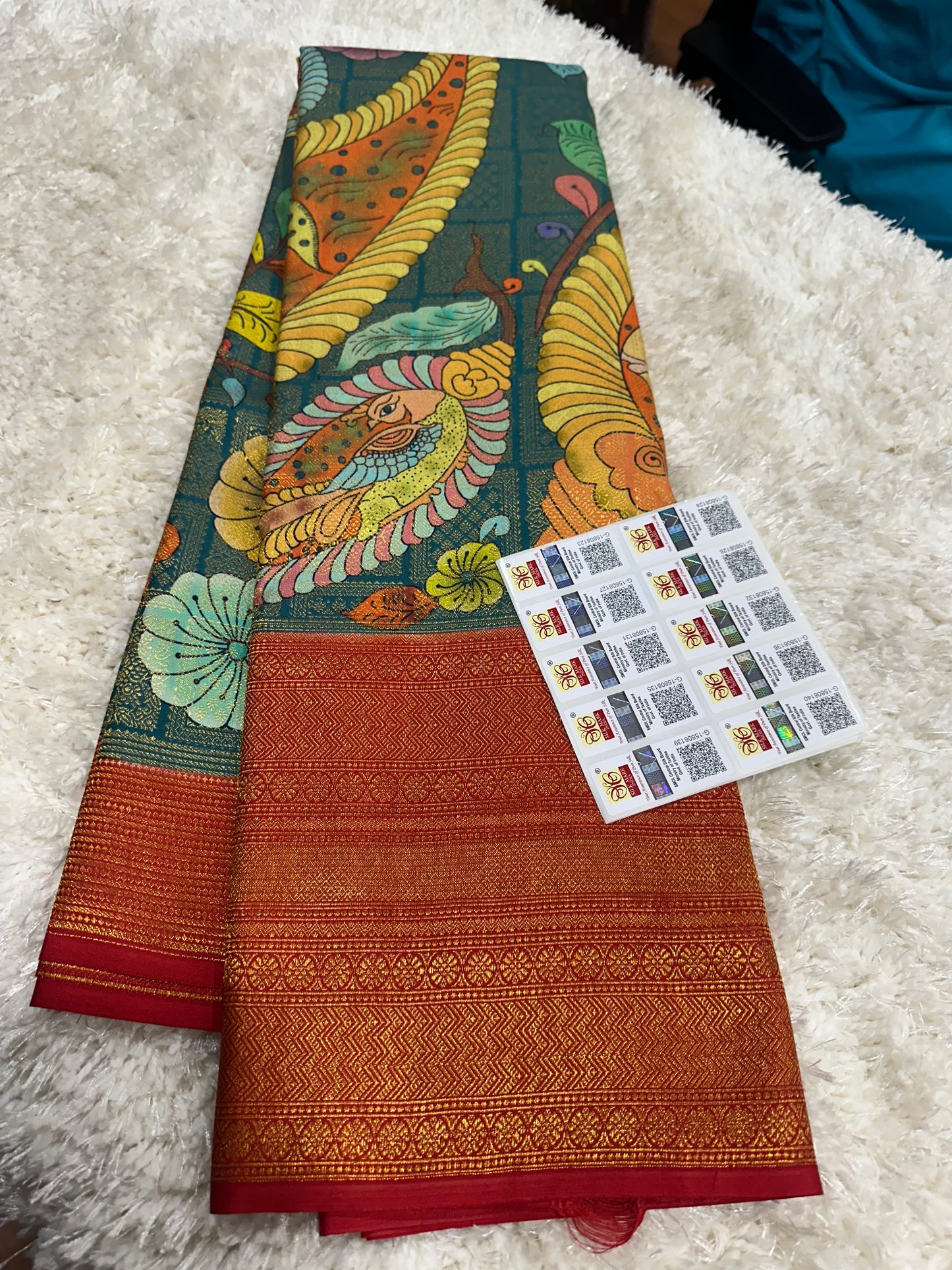 Pure digital print Kanjivaram silk sarees