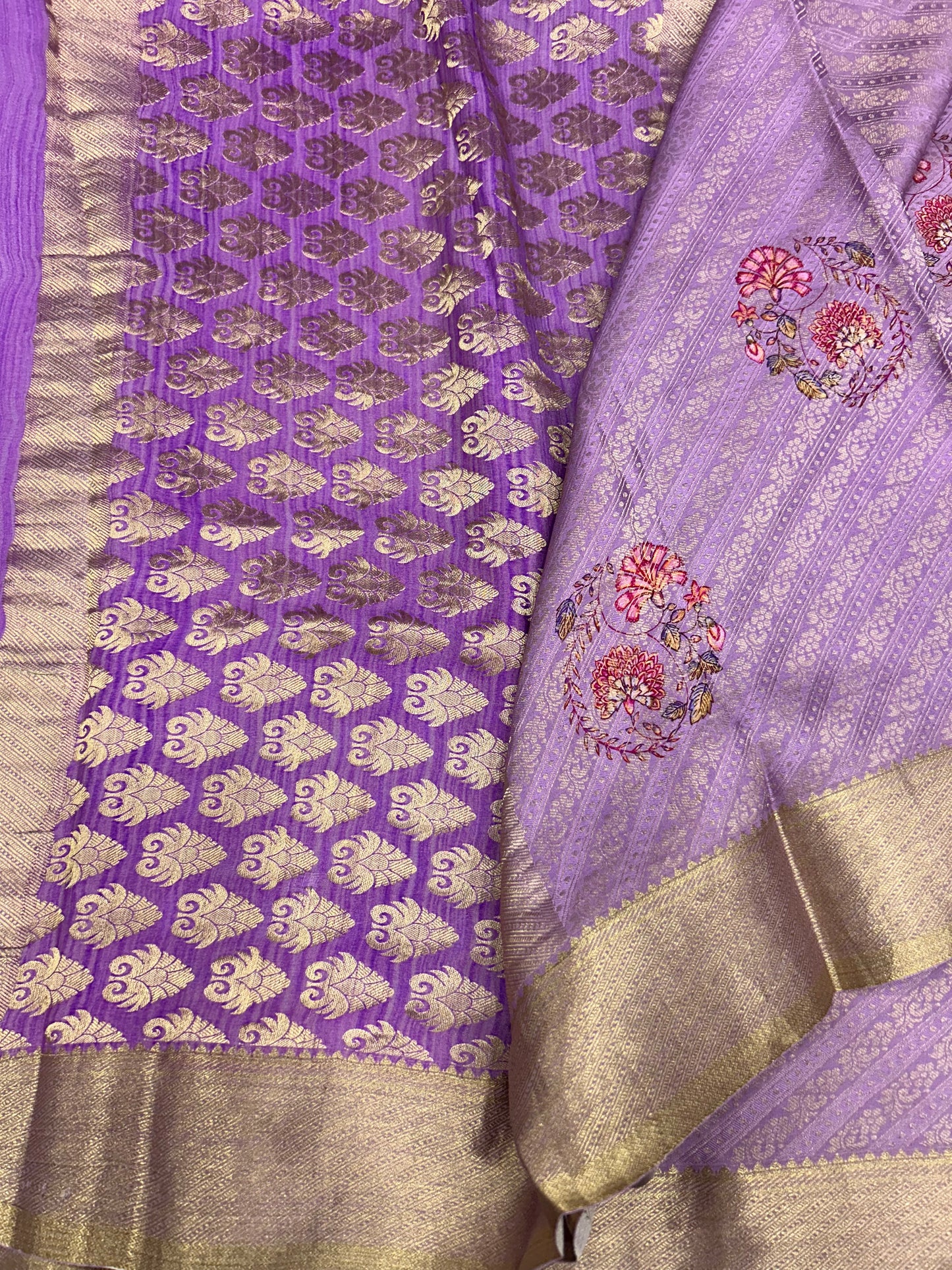 Flower print work