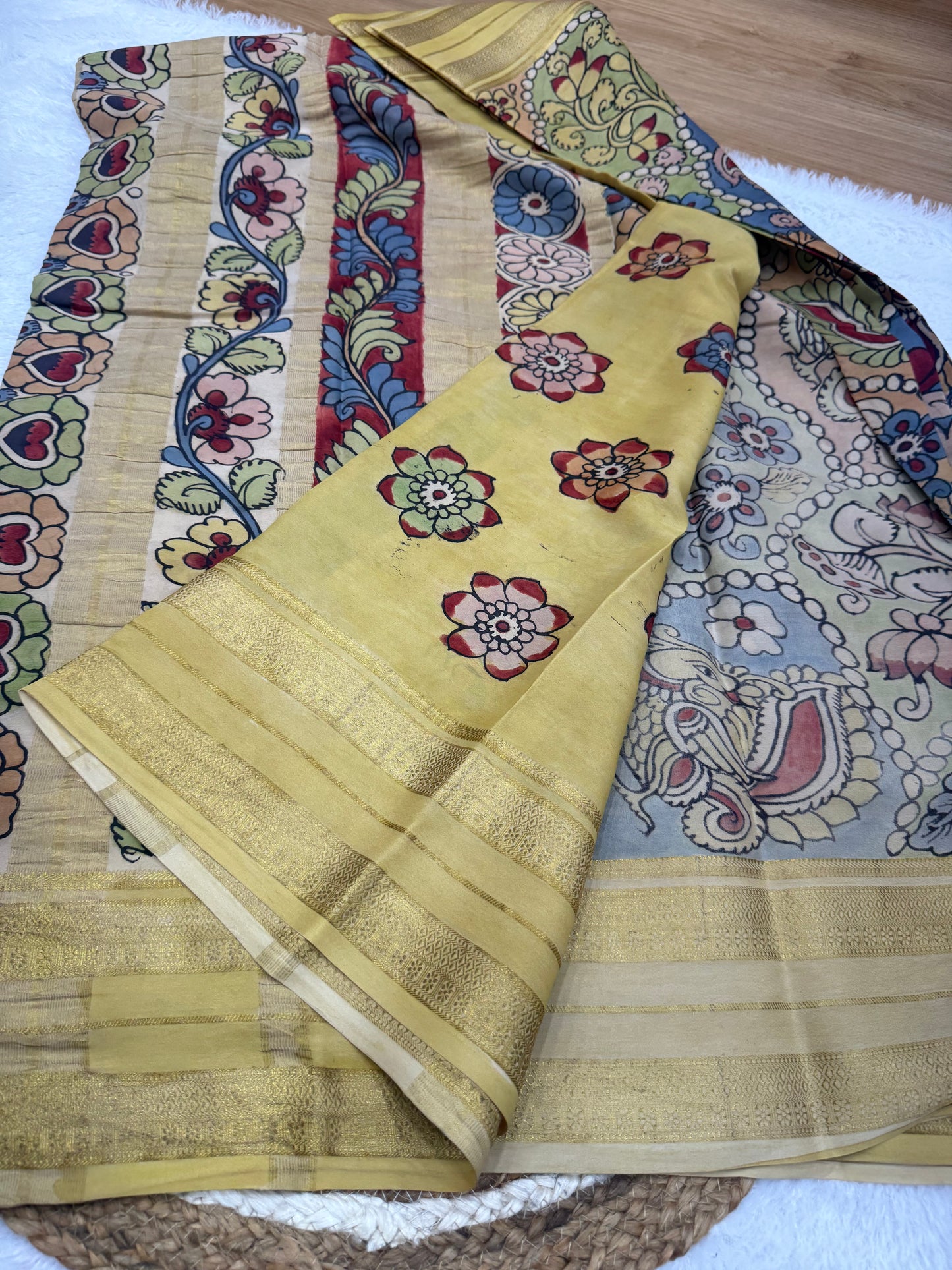Pen Kalamkari Mysore silk