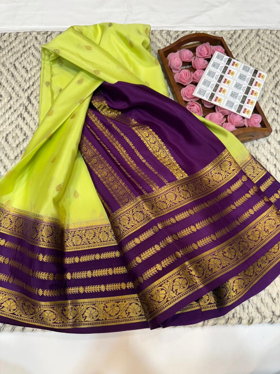 Mysore silk sarees Butta pattern