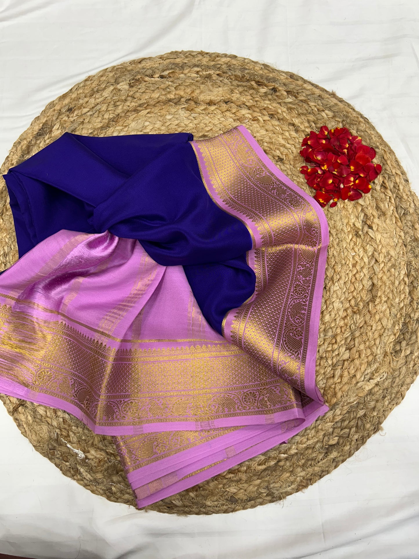 Mysore silk contrast