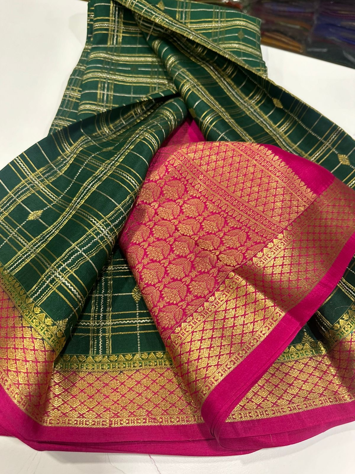 Checks contrast with beautiful colors