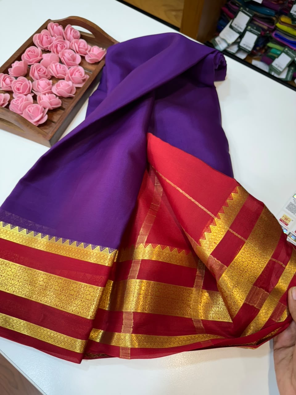 Mysore silk sarees light weight pattern