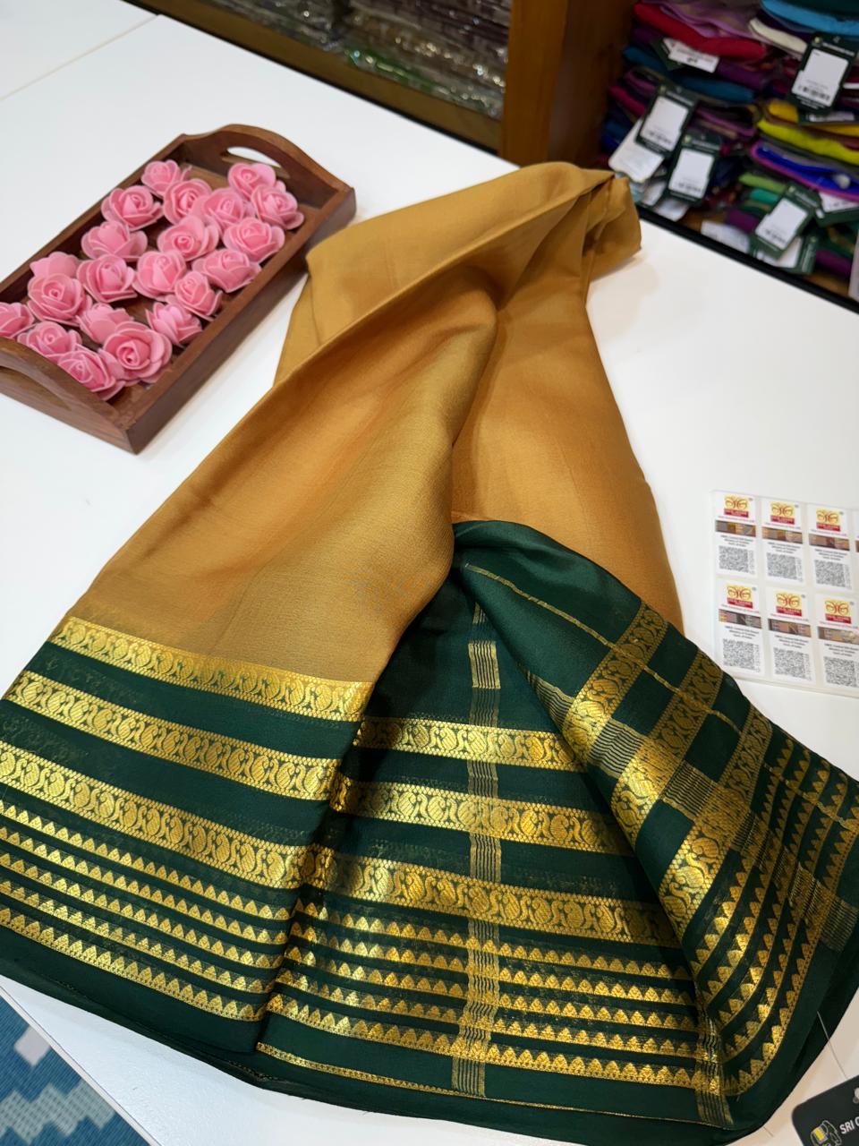 Mysore silk sarees light weight pattern