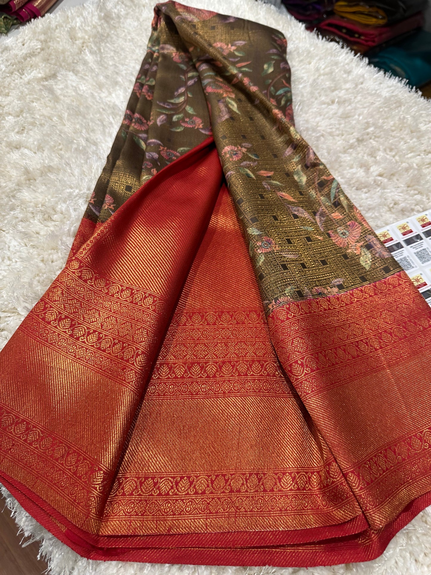Pure digital print Kanjivaram silk sarees