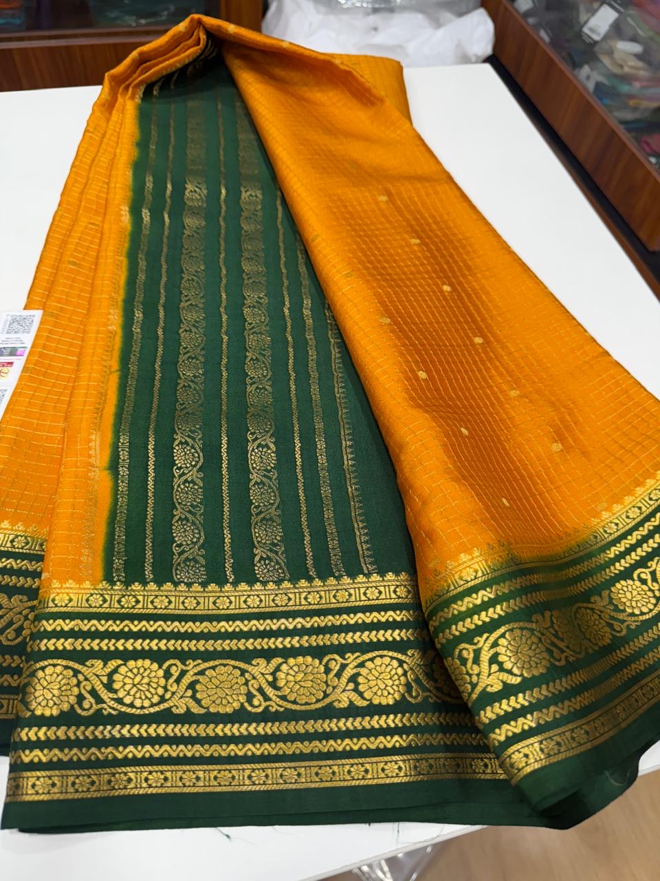 Mysore silk sarees contrast checks