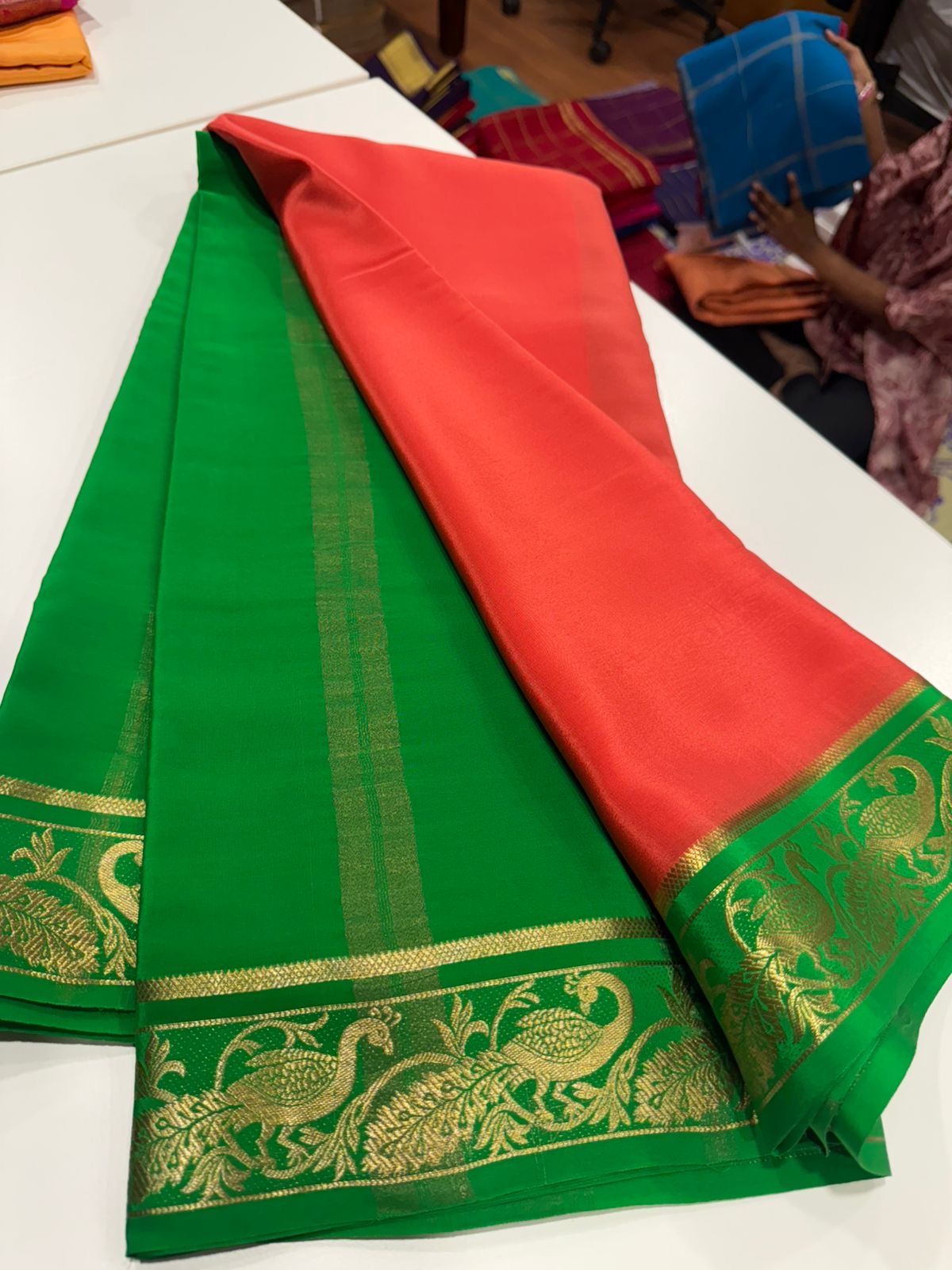 Gold lace Mysore silk Saress